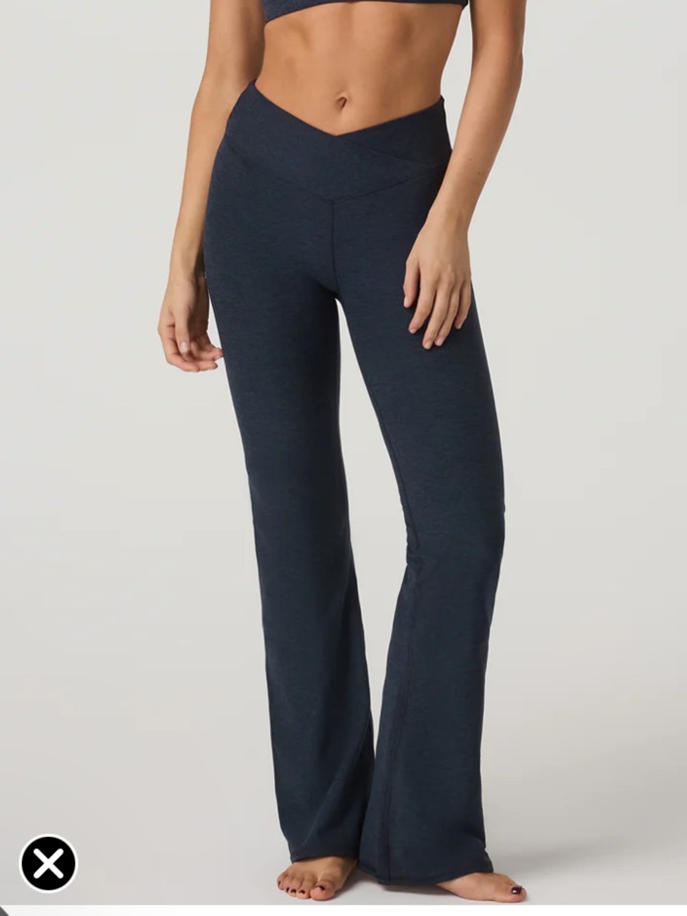 Vuori Women’s V-Waist Flare Yoga Pants in Dark Navy